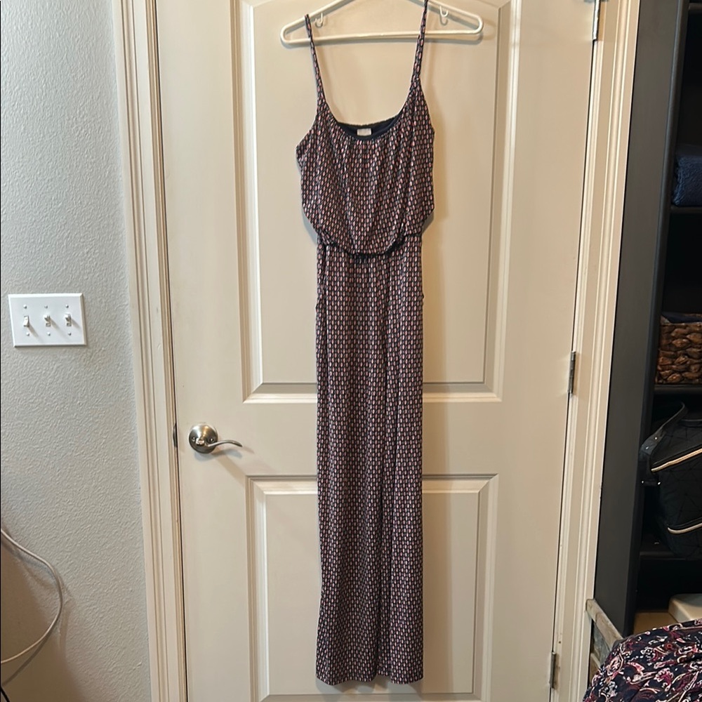 Kayleigh Elegant Spaghetti Strap Maxi Romper with pockets size s